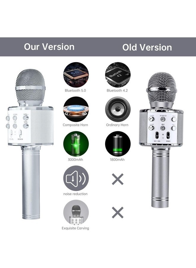 Gravity 2-Pack Wireless Bluetooth Karaoke Microphones - Portable Handheld Mics with Built-In Speaker (Rose Gold & Silver) - Image 5
