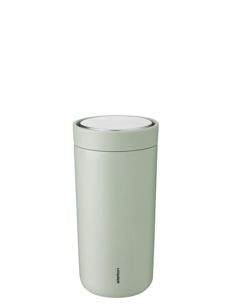 Stelton ToGo Click Thermal Mug DoubleWalled Insulated Flask Rustproof LeakProof Coffee MugTea Mug with Smart Click Lid Hot  Cold Drinks 04 Litres Minty Moss