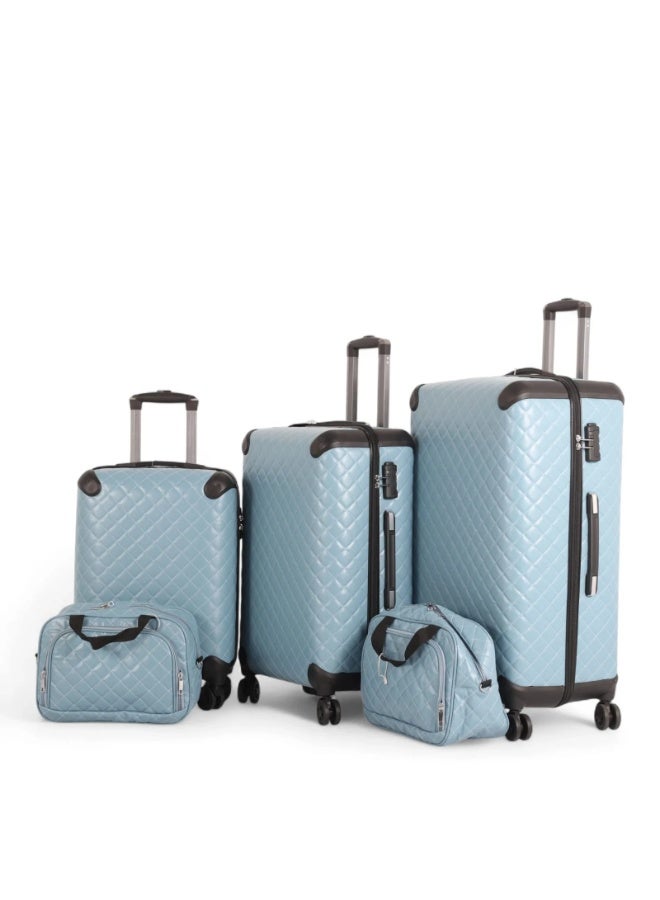 Aviator Luxury and secure 5-piece luggage set (3 trolleys + 2 handbags) with leather covering and shatterproof design - Image 1