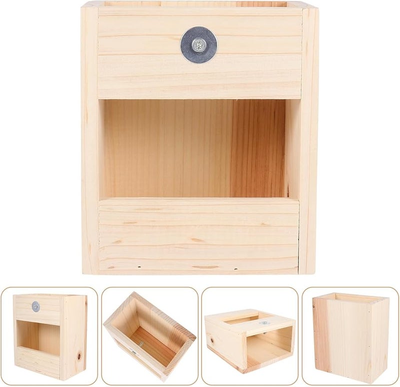 Wooden Rabbit Hay Feeder And Food Bowl For Bunny Guinea Pig Cage Easy Install - Image 4