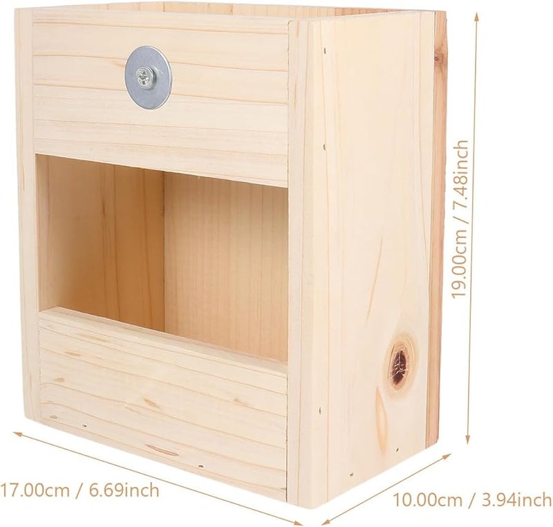 Wooden Rabbit Hay Feeder And Food Bowl For Bunny Guinea Pig Cage Easy Install - Image 3