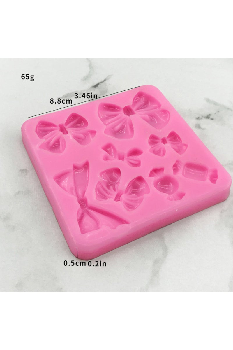 قالب سيليكون على شكل فيونكة، قطعة واحدة، لتزيين الكيك المنزلي المخبوز، مناسب للحلوى والشوكولاتة.