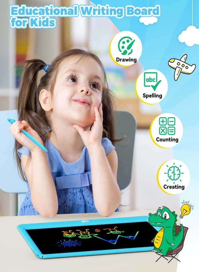 KOKODI 15 Inch LCD Writing Tablet with Anti-Lost Stylus, Erasable Doodle Board Colorful Toddler Drawing Pad, Car Travel School Games Toys for 3 4 5 6 7 8 Kids, Birthday Gift for Girls Boys Blue - Image 2