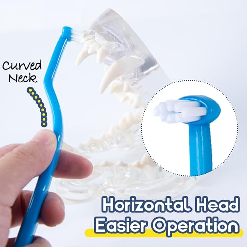 MoonyMars Small Dog Toothbrush, Cat & Puppy Tooth Brushing Kit, Mini Tuft Horizontal Head Teeth Brush for Kitten & Tiny Pet, Doggy Toothbrushes Deep Dental Cleaning, 3 PCS - Image 4