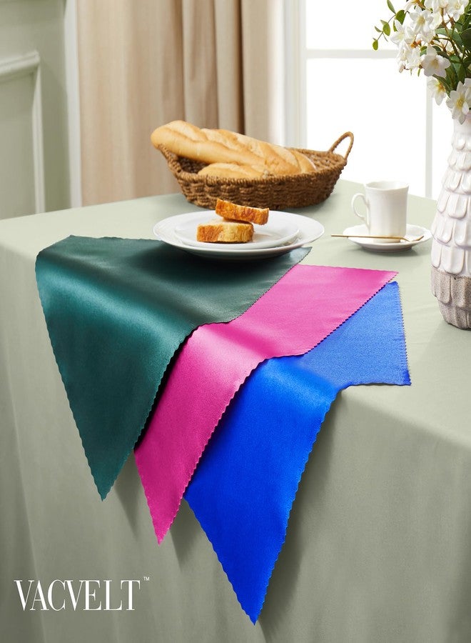 VACVELT 12 Pack Hot Pink Satin Napkins 20x20 Inch for Wedding, Elegant Dinner, Square Table Decor, Restaurant, Banquet, Graduation Party - Scalloped Silky Cloth - Image 4
