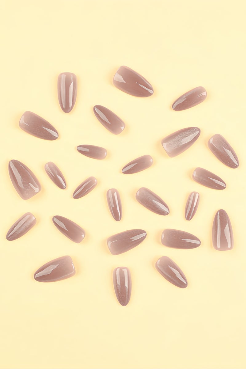 خاجول 24 قطعة أظافر تركيب بمظهر طبيعي مع لاصق ليفي ومبرد أظافر - Image 3