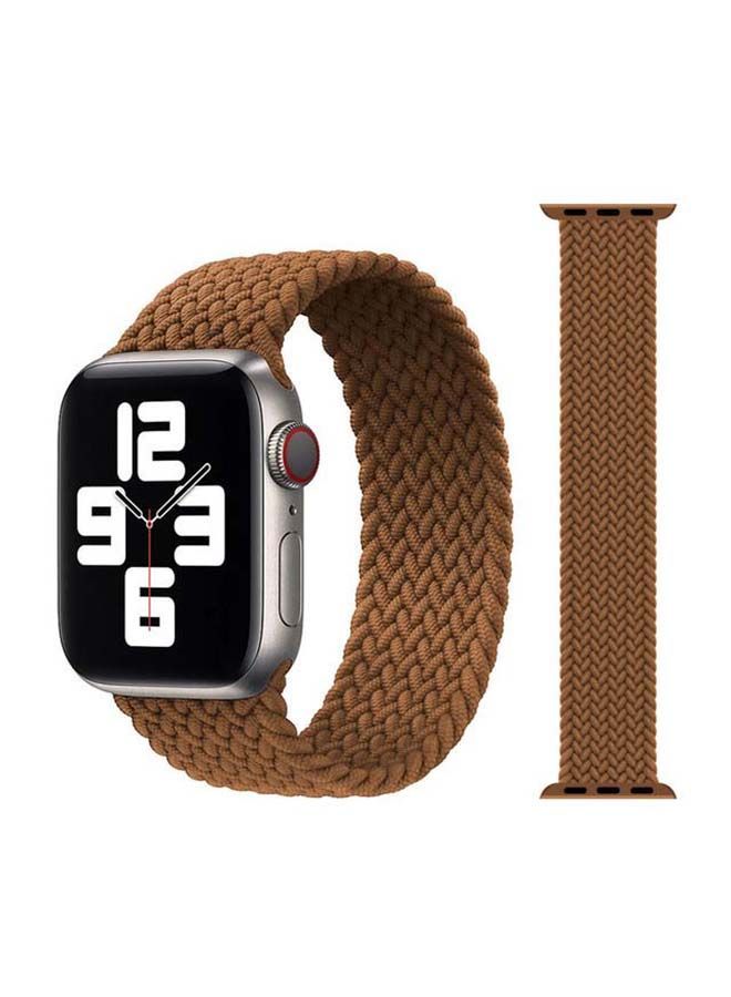 NIBEMINENT Braided Solo Band For Apple Watch Series 6/SE/5/4/3/2/1 44/42mm Brown - Image 1