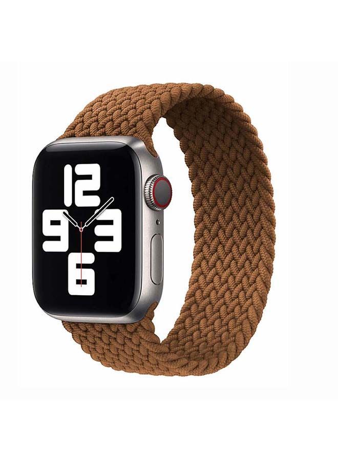 NIBEMINENT Braided Solo Band For Apple Watch Series 6/SE/5/4/3/2/1 44/42mm Brown - Image 2