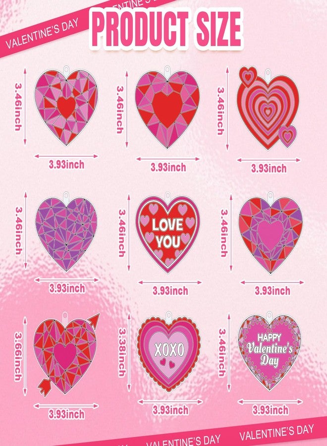 Blosssound 36 Sets Valentine's Day Suncatcher Craft Kits Heart Suncatchers Ornaments DIY Love You Window Paint Art Valentines Party Sun Catchers for Valentine Party Classroom Art Project Gift Favors - Image 3
