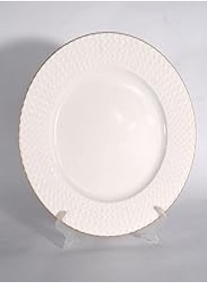 Kutahya KUTAHYA Flat Plate, Bone Porcelain 25 cm - (Gold) 
