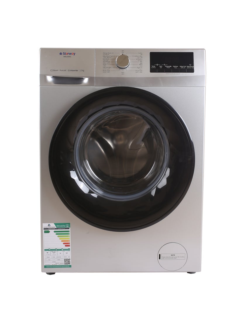 Starway - Starway 8 Kilo Front Load Automatic Washing Machine, 15 Programs, Noiseless, A+++ Energy Saving High Quality. Silver - Image 1