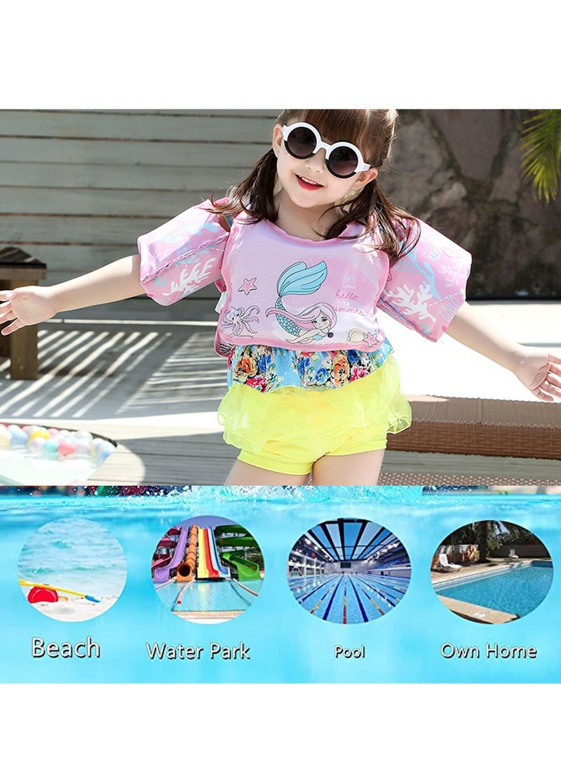 VUCATIN Toddler Swim Vest Kids Water Wings Arm Floaties for 30-50 Pounds Infant Safety Swim Aid Jumper Inflatable Swim Arm Bands Float Sleeves Swimming Armbands for Sea/Pool/Beach/Training (Mermaid) - Image 5