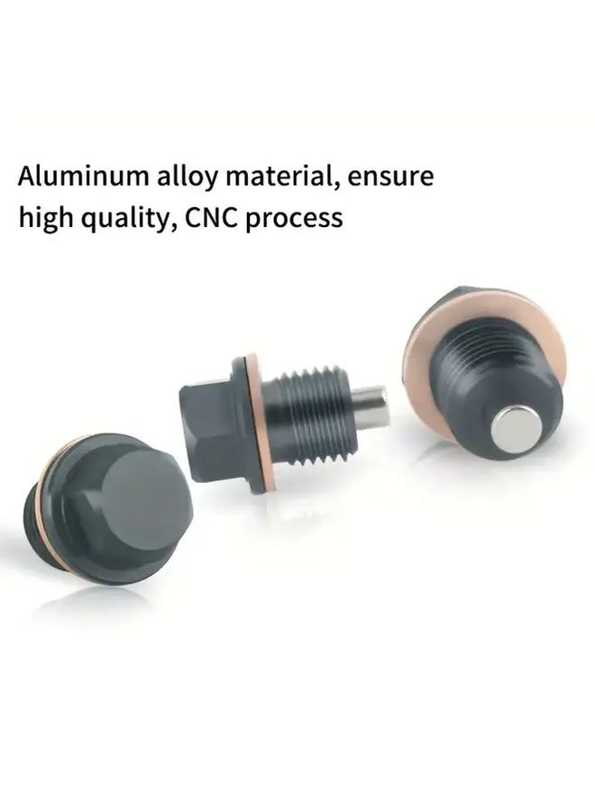 Magnetic Aluminum Oil Drain Plug M14x1 5 Silvery With Reinforced Leak Proof Washer - Image 4