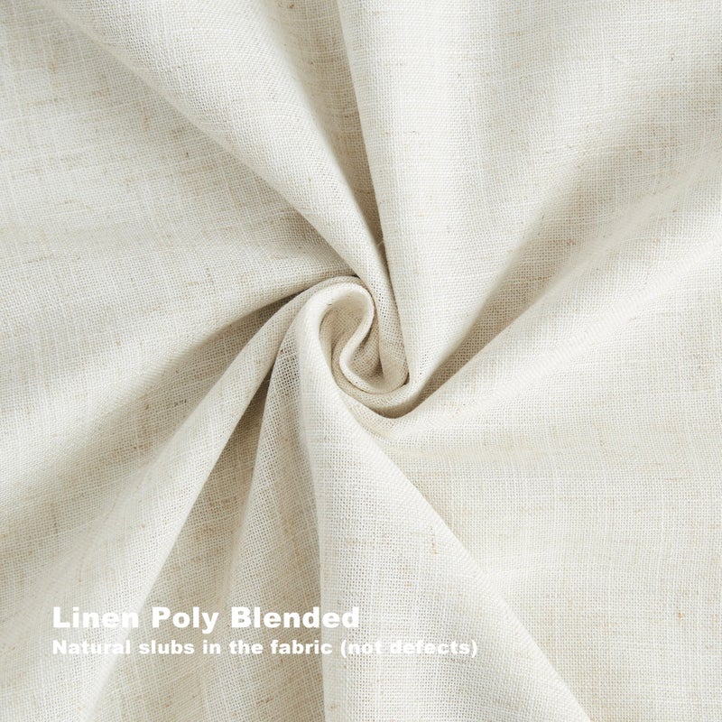 Vision Home Natural Pinch Pleated Semi Sheer Curtains Textured Linen Blended Light Filtering Window Curtains for Living Room Bedroom Pinch Pleat Drapes with Hooks 2 Panels 42" Wx63 L - Image 5