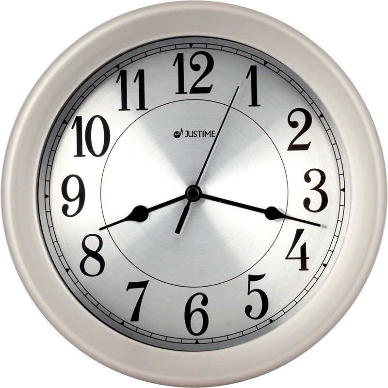JUSTIME 8.5 inch Water Resistant Wall Clock for Bathroom Clock Wall Decor Small Space Kitchen Clocks Office Boat RV Silent Wall Clock Non Ticking - Image 1