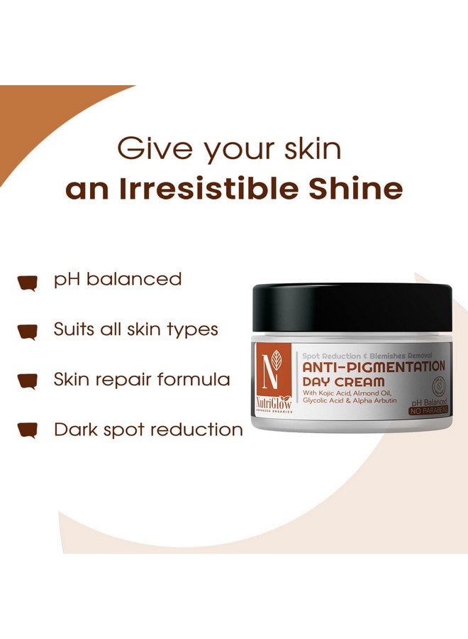 نيوتريجلو كريم نهاري مضاد للتصبغ من Nutriglow Advanced organics لتقليل البقع، لجميع أنواع البشرة، 50 جرام - Image 4