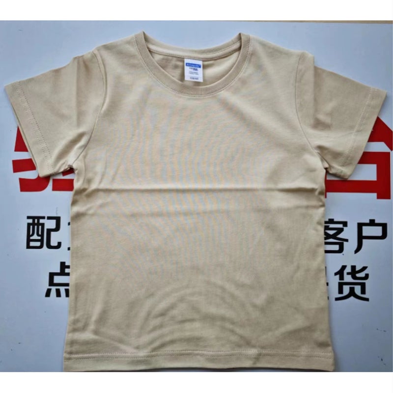 Ag40 Double Yarn T-Shirt Kidsren'S 210G Combed Cotton Short-Sleeved T-Shirt For Boys And Girls With Printed Logo - Image 1