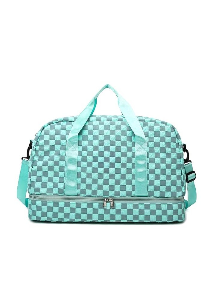 MXM Women’s Travel Duffel Bag, Waterproof Lightweight Gym Bag with Shoe Compartment (Mint Green) - Image 1