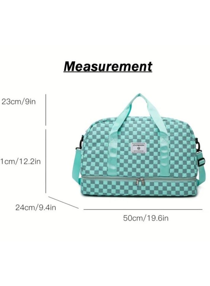 MXM Women’s Travel Duffel Bag, Waterproof Lightweight Gym Bag with Shoe Compartment (Mint Green) - Image 2