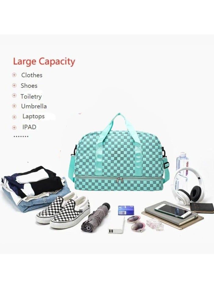 MXM Women’s Travel Duffel Bag, Waterproof Lightweight Gym Bag with Shoe Compartment (Mint Green) - Image 3