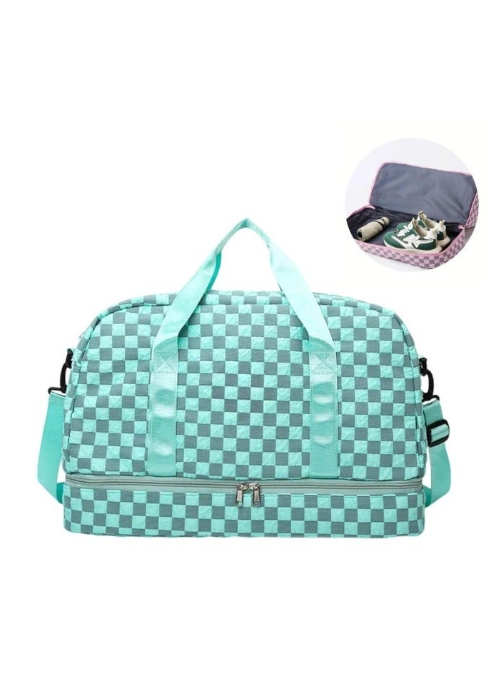 MXM Women’s Travel Duffel Bag, Waterproof Lightweight Gym Bag with Shoe Compartment (Mint Green) - Image 4