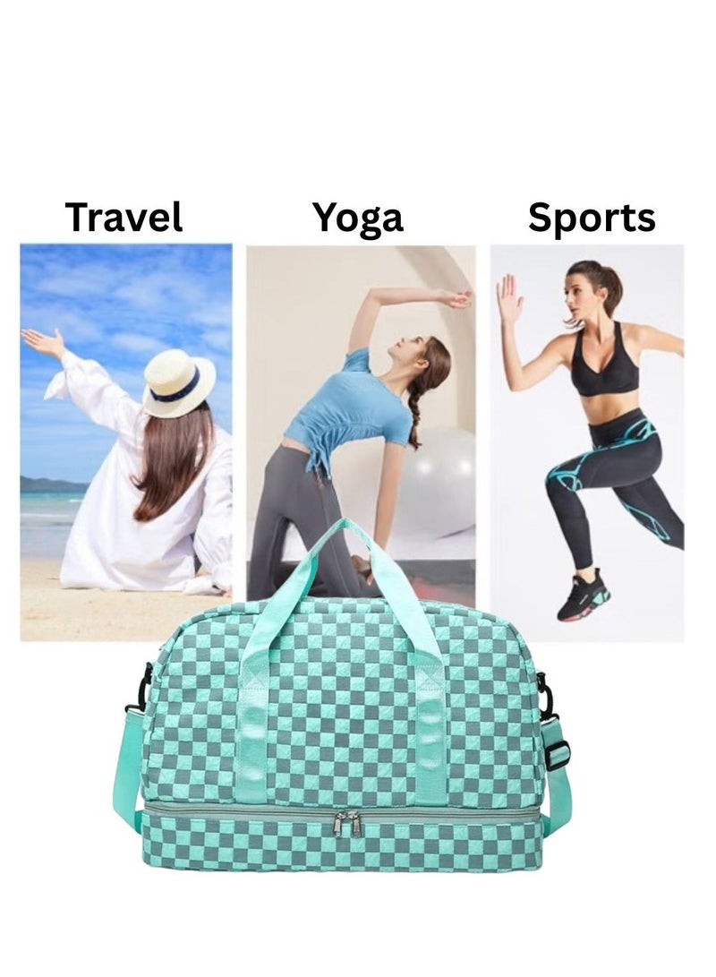 MXM Women’s Travel Duffel Bag, Waterproof Lightweight Gym Bag with Shoe Compartment (Mint Green) - Image 5