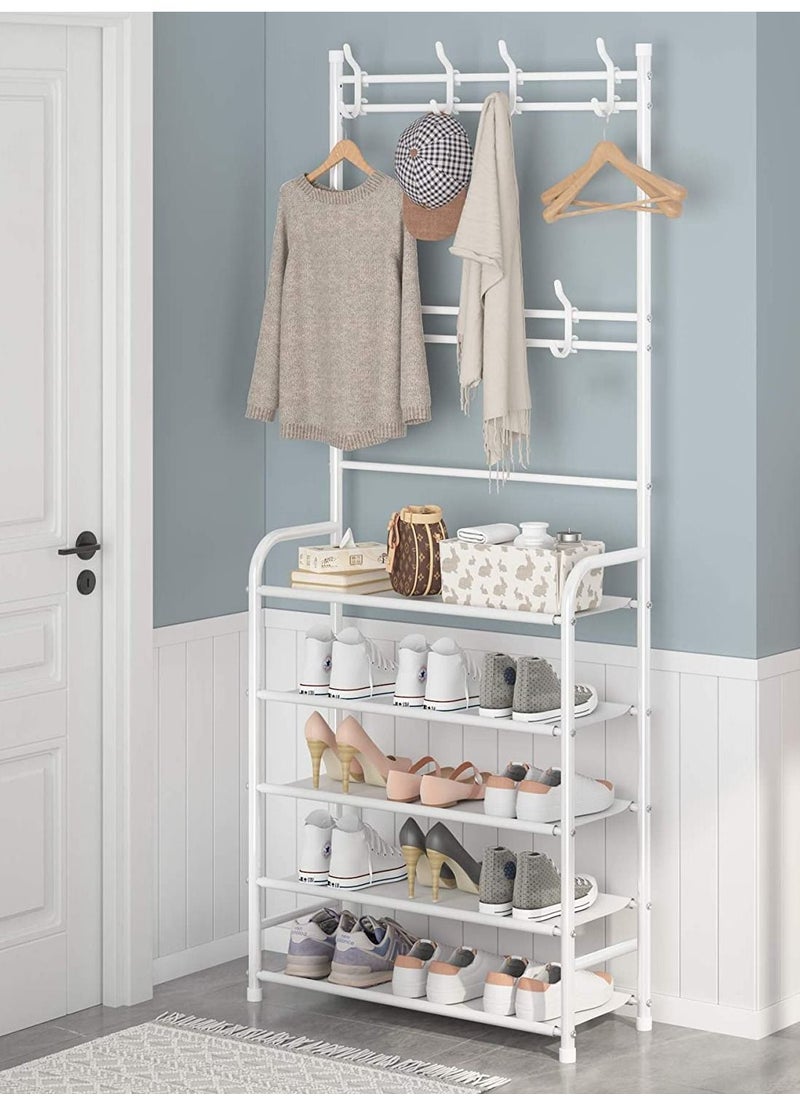 Roman Gifts - 5-Tier Multipurpose Efficient Stainless Steel Coat And Shoes Rack For Home - Image 1