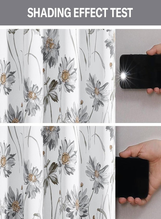 BROSHAN Grey Printed Blackout Curtains 72 inch Length for Bedroom Window 2 Panels Country Floral Thermal Insulated Curtains Grommet 100% Darkening Drapes for Living Dining Room - Image 5