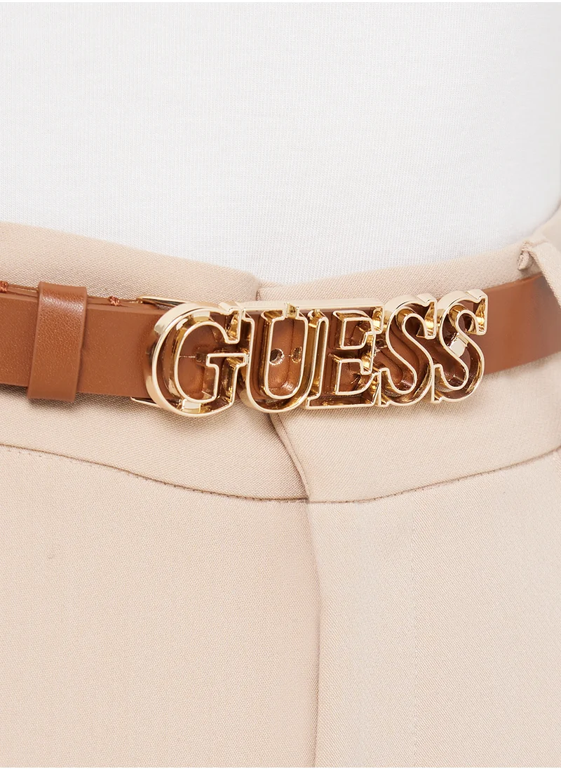 GUESS Logo Detailed Allocated Hole  Belt