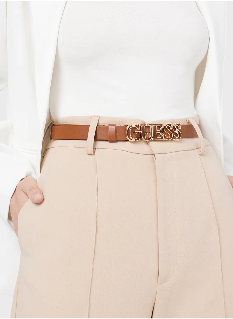 GUESS Logo Detailed Allocated Hole  Belt