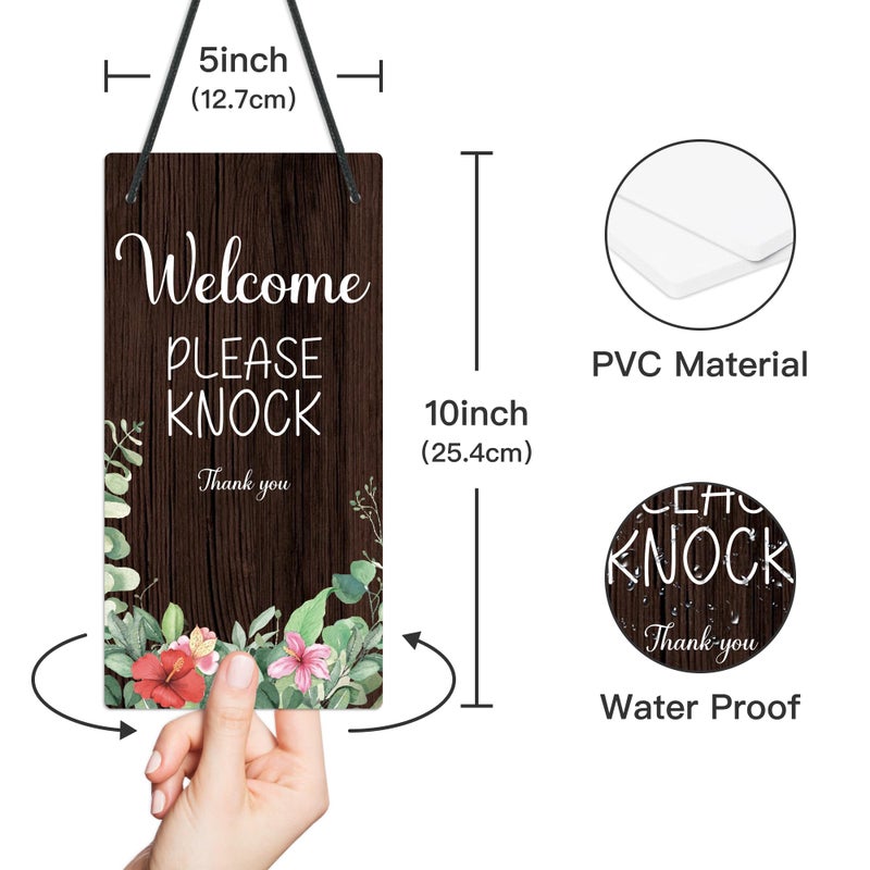 Putuo Decor علامة Putuo Decor Sesson قيد التقدم، يرجى عدم الإزعاج، لوحة شماعات الباب، Welocme يرجى النقر، علامة 10x5 بوصة PVC مزدوجة الجوانب لعيادة مكتب الفندق - Image 2