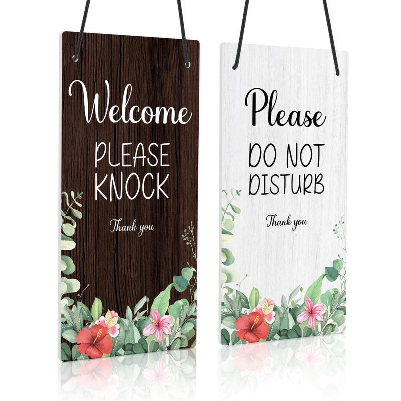 Putuo Decor علامة Putuo Decor Sesson قيد التقدم، يرجى عدم الإزعاج، لوحة شماعات الباب، Welocme يرجى النقر، علامة 10x5 بوصة PVC مزدوجة الجوانب لعيادة مكتب الفندق - Image 1
