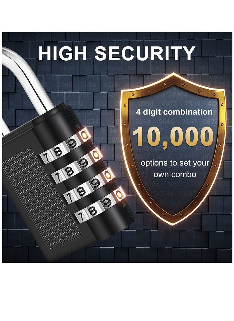 4 Digit Combination Lock Resettable Dial Combination Locker Lock for Gym and School Weatherproof Outdoor Hasp Combination Lock for Door Gates  - Image 2