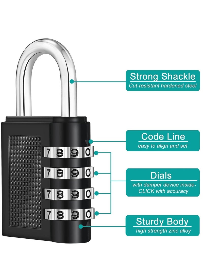 4 Digit Combination Lock Resettable Dial Combination Locker Lock for Gym and School Weatherproof Outdoor Hasp Combination Lock for Door Gates  - Image 3