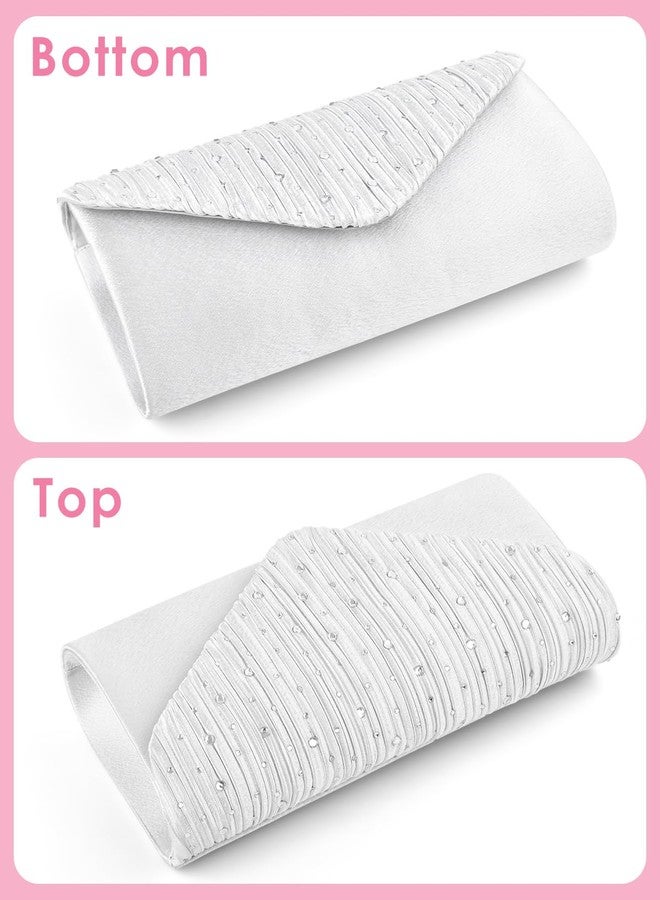 TINDTOP حقيبة يد نسائية أنيقة من TINDTOP، مناسبة للمناسبات الرسمية كحفلات الزفاف والكوكتيل وحفلات التخرج، حقيبة كتف كروسبودي، لون أبيض، 8.66 × 4.72 × 2.16 بوصة - Image 5