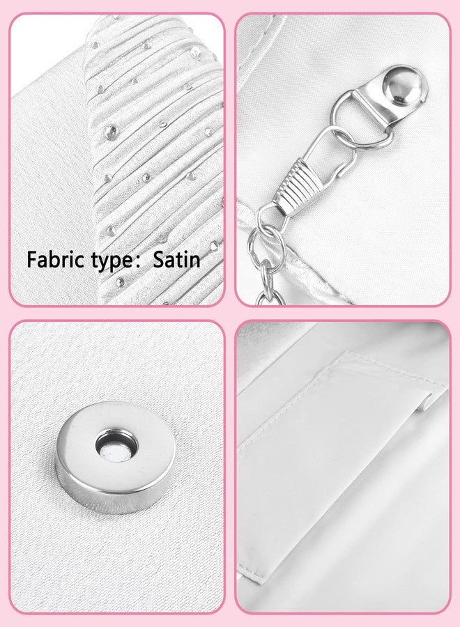 TINDTOP حقيبة يد نسائية أنيقة من TINDTOP، مناسبة للمناسبات الرسمية كحفلات الزفاف والكوكتيل وحفلات التخرج، حقيبة كتف كروسبودي، لون أبيض، 8.66 × 4.72 × 2.16 بوصة - Image 3