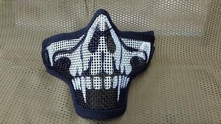 Generic TMC second generation breathable mouth protection tactical camouflage iron mesh steel wire V1 protective mask factory outlet Black Skull