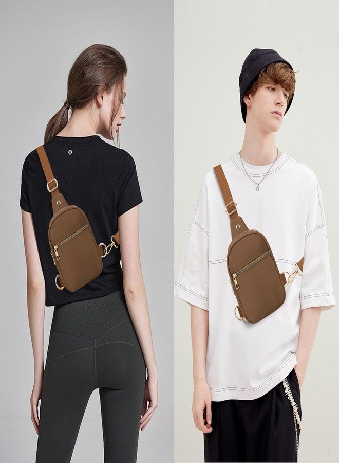 VOROLO Large Sling Bag, Crossbody Bag for Women and Men with Adjustable Strap - Trendy Brown - Image 2