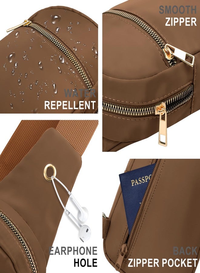 VOROLO Large Sling Bag, Crossbody Bag for Women and Men with Adjustable Strap - Trendy Brown - Image 5