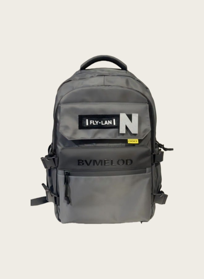 Beautiful Fashionable Dark Grey Tactical Style Laptop Backpack, Minimalist Aesthetic Student Backpack, Adjustable Shoulder Strap Backpack, Lightweight Backpack, Student Backpack.  - Image 1
