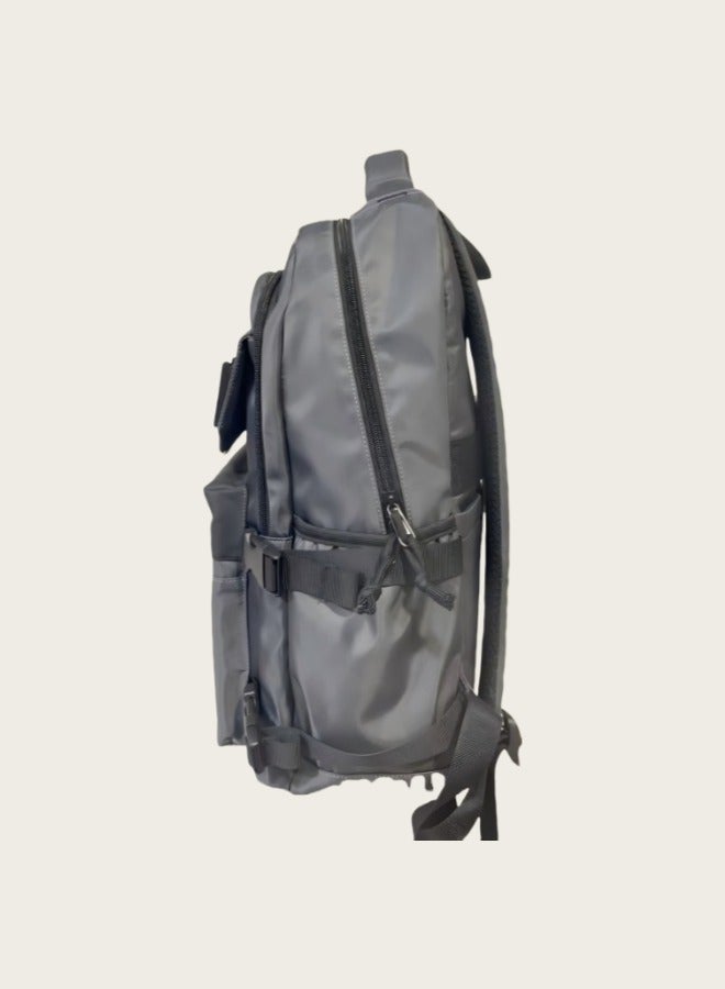 Beautiful Fashionable Dark Grey Tactical Style Laptop Backpack, Minimalist Aesthetic Student Backpack, Adjustable Shoulder Strap Backpack, Lightweight Backpack, Student Backpack.  - Image 3
