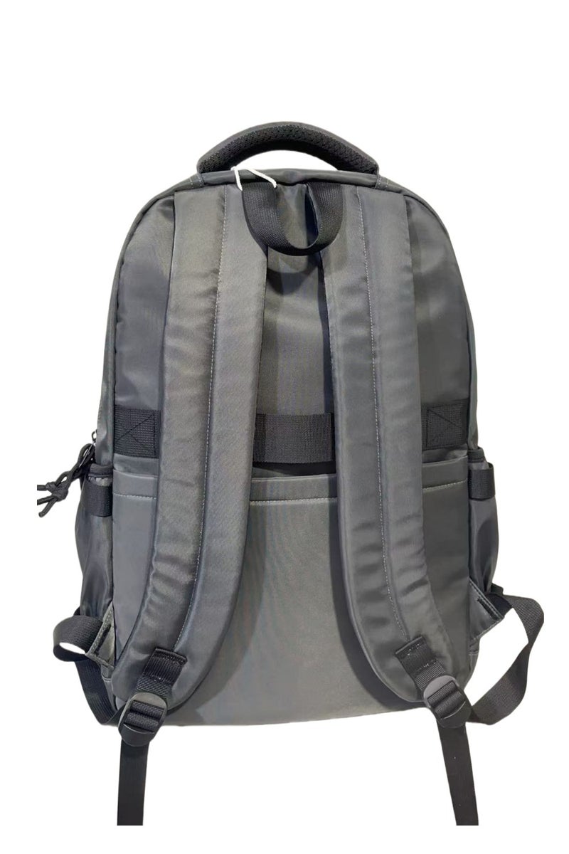 حقيبة ظهر عصرية للكمبيوتر المحمول باللون الرمادي الداكن، حقيبة ظهر للطلاب ذات طابع جمالي بسيط، حقيبة ظهر بحزام كتف قابل للتعديل، حقيبة ظهر خفيفة الوزن، حقيبة ظهر للطلاب. - Image 4