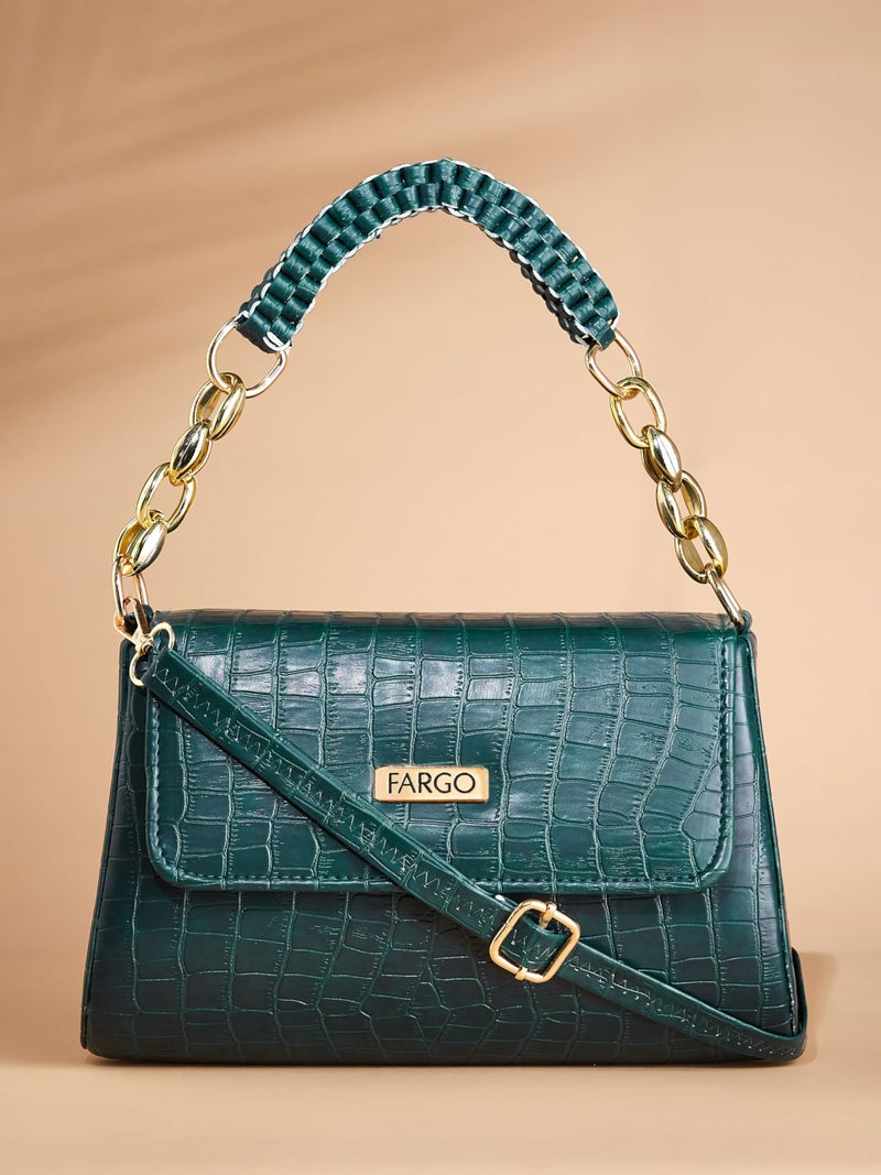 Fargo PU Women's Sling Bag Handbag For Women (Green) - Image 3
