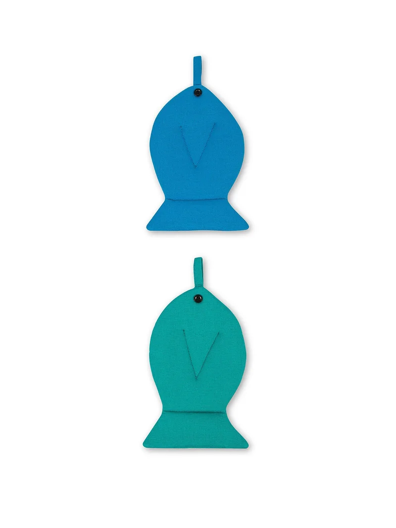 Coincasa Coincasa-Set Of 2 Cotton Decorations-20CM-Blue