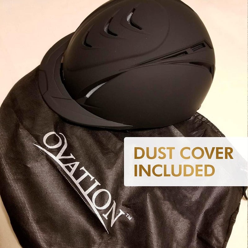 Ovation Deluxe Schooler Helmet Small/Medium Black (Hat Size: 6 1/2-7, Inches: 20 1/2-22) - Equestrian Helmet, Ovation Riding Helmet, Ovation Helmet, Horseback Riding Helmet, for Women, Men, Kids. - Image 4