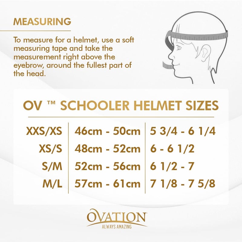 Ovation Deluxe Schooler Helmet Small/Medium Black (Hat Size: 6 1/2-7, Inches: 20 1/2-22) - Equestrian Helmet, Ovation Riding Helmet, Ovation Helmet, Horseback Riding Helmet, for Women, Men, Kids. - Image 2