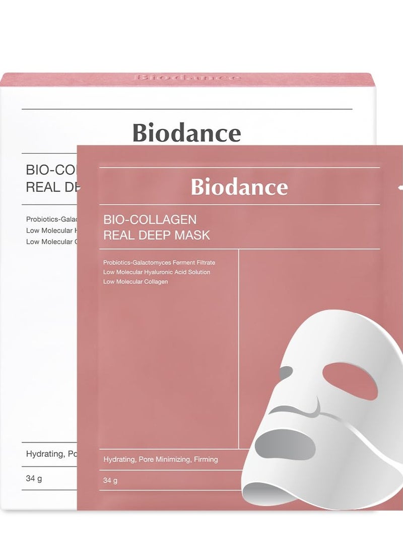 BIODANCE BIODANCE Bio-Collagen Real Deep Mask, Hydrating Overnight Mask, Pore Minimizing, Elasticity Improvement, 34g x4ea  - Image 1
