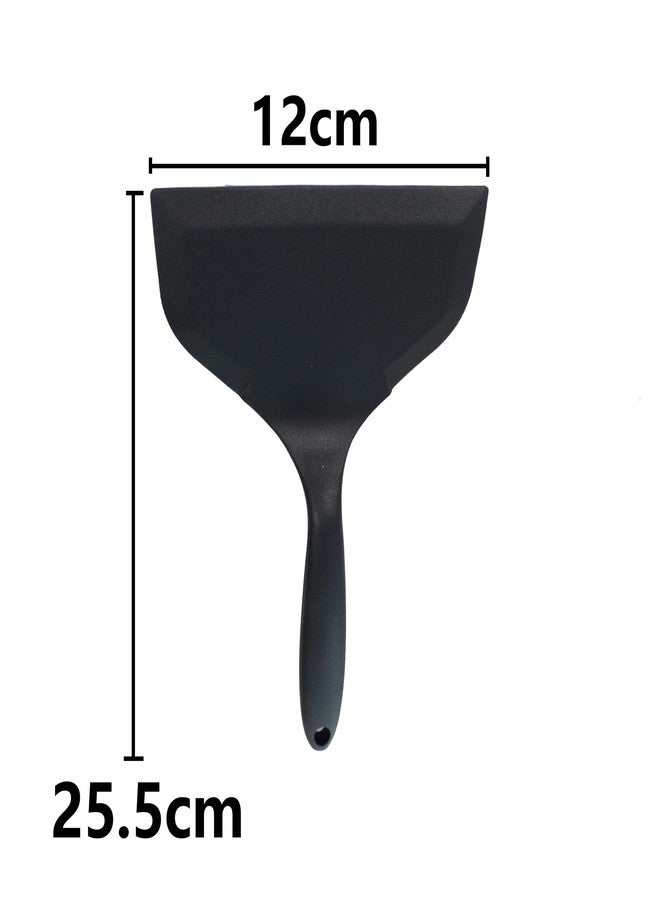 Septe Silicone Pancake Spatula,Wide silicone pancake turner Omelette Spatula,silicone flipper spatula for nonstick cookware,2 Pack (Black) - Image 4