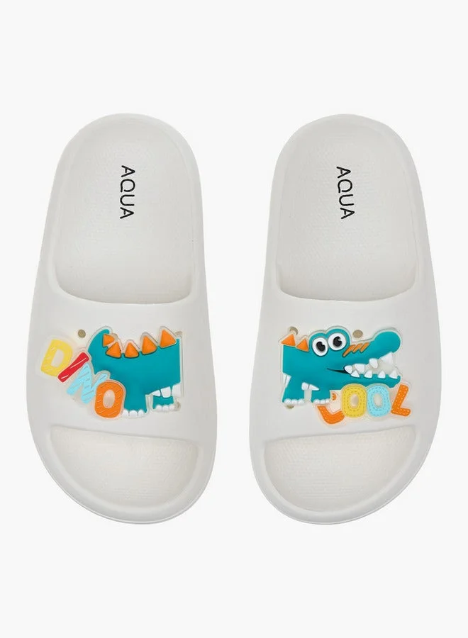 Aqua Boys Alligator Accent Slip-On Slides