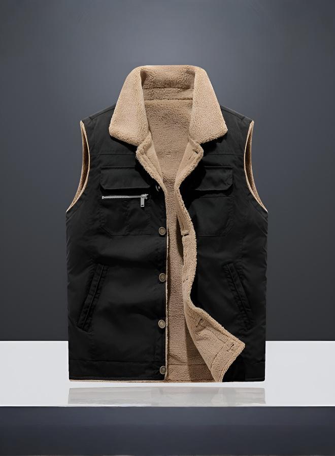 سترة رجالية كاجوال بياقة منتصبة وبطانة دافئة - Image 1